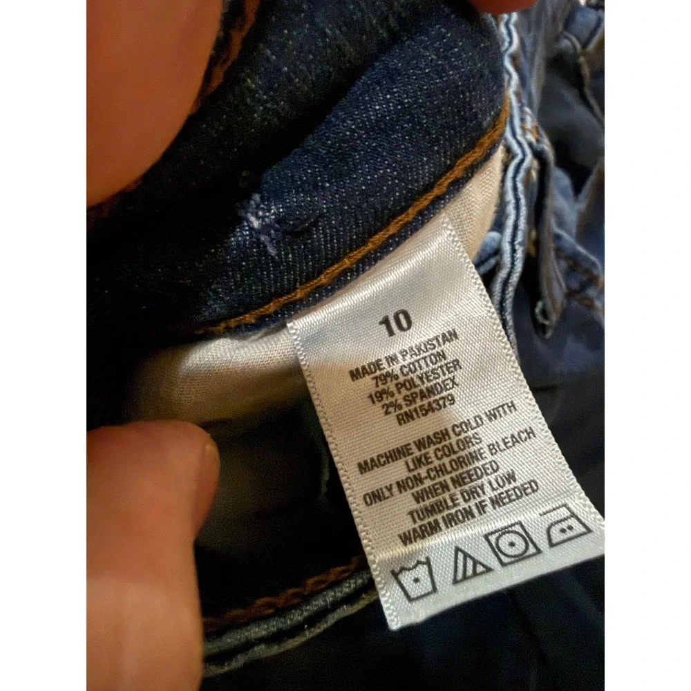 Aeropostale Womens‎ High Waisted Cropped Jeggings Distressed Medium Wash Size 10